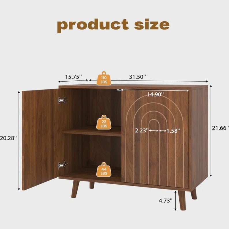 Accent Cabinet with Carving Lines