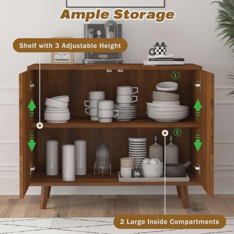 Accent Cabinet with Carving Lines