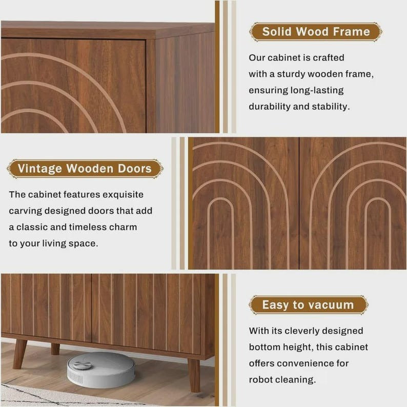 Accent Cabinet with Carving Lines