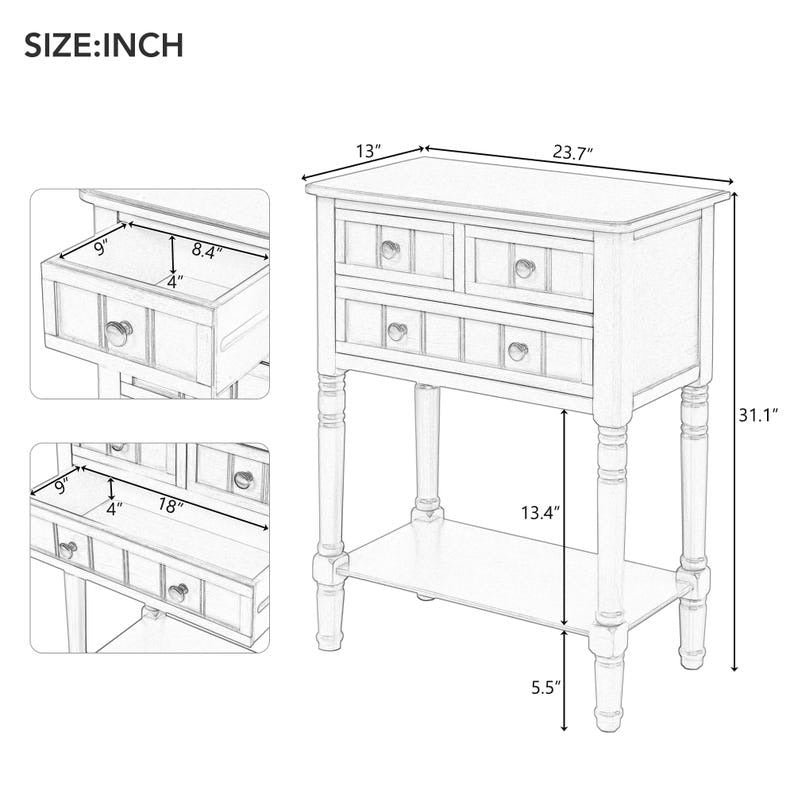 Navy Slim Console Table