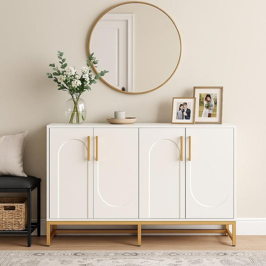 Modern White Sideboard Buffet Cabinet