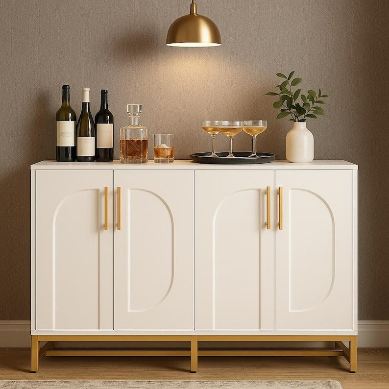 Modern White Sideboard Buffet Cabinet