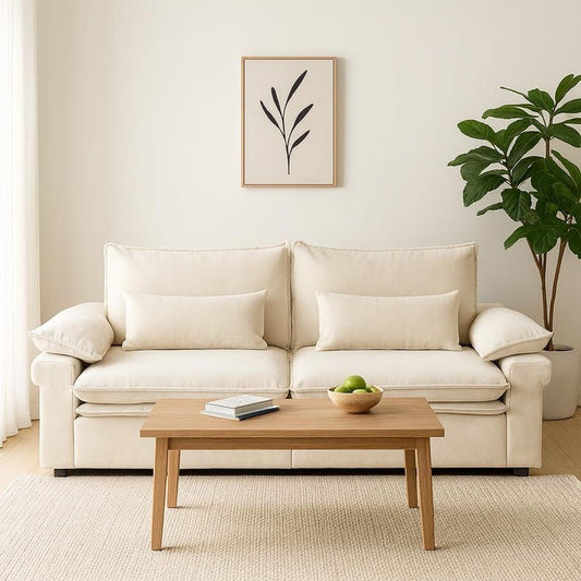 Modern 3-Seater Couch with Wide Arms