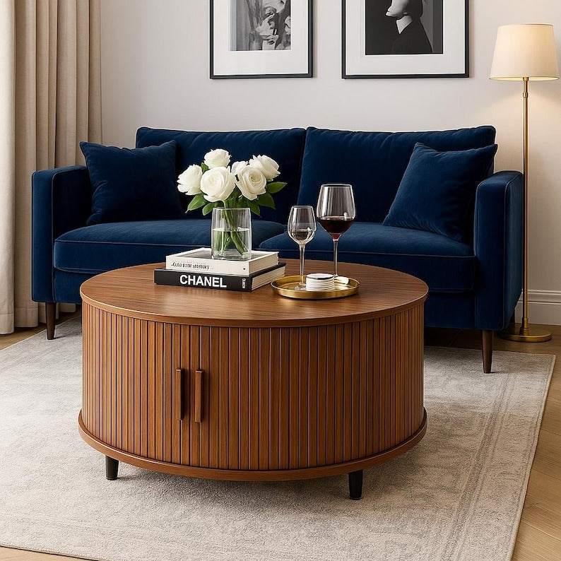 Round Coffee Table with Storage