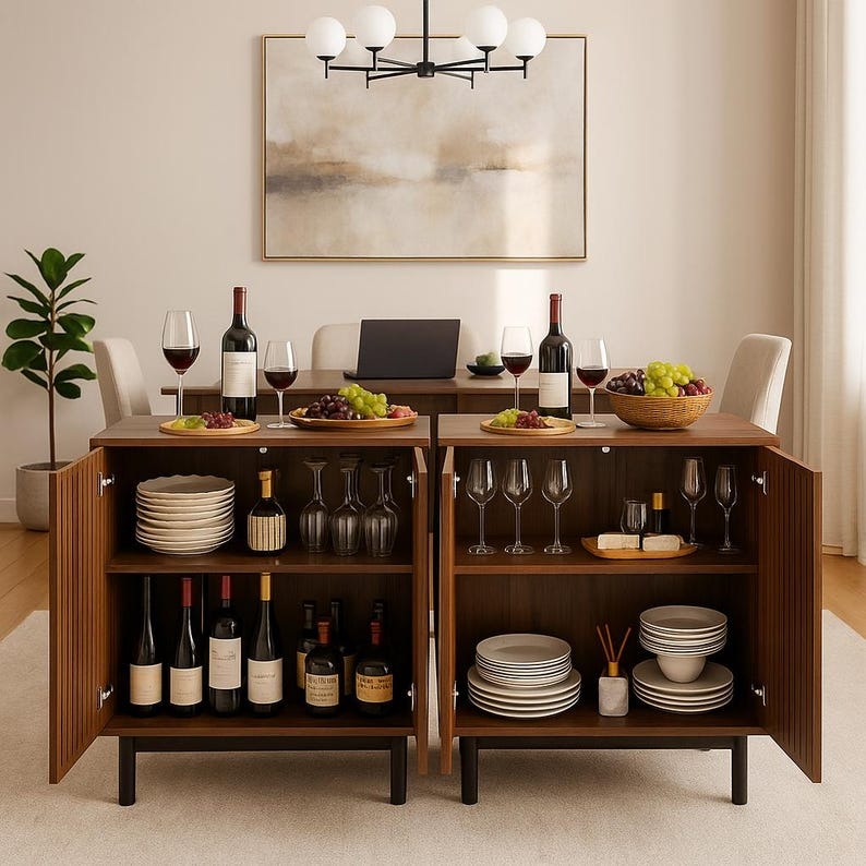 Set of 2 Sideboard Buffet Cabinets