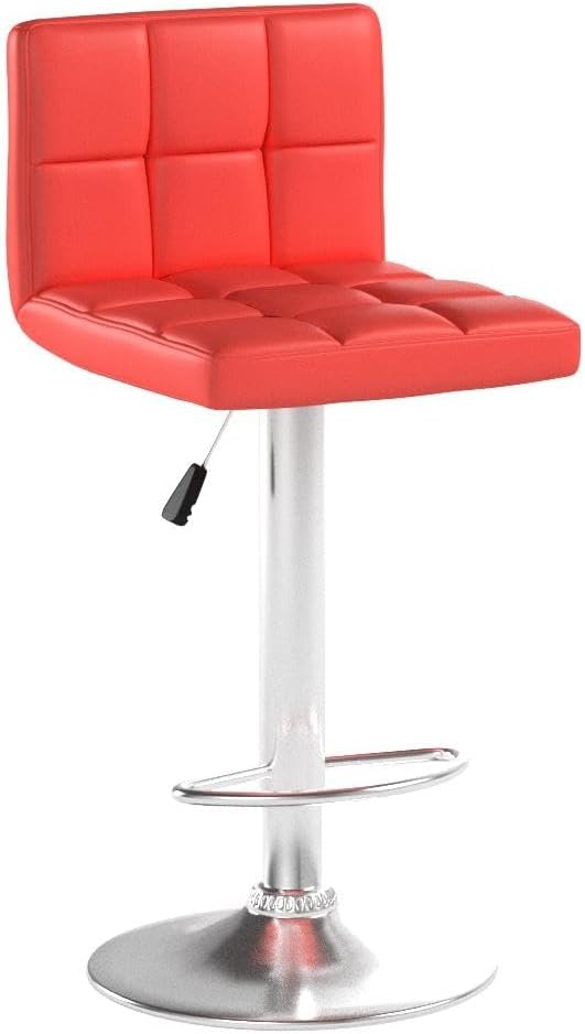 Black Swivel Bar Stools Set of 2 Adjustable Upholstered Kitchen Chairs