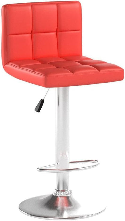 Black Swivel Bar Stools Set of 2 Adjustable Upholstered Kitchen Chairs