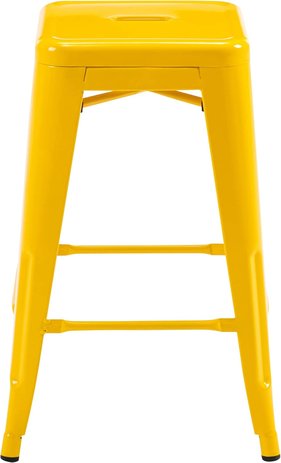 Black Metal Bar Stools Set of 2 Stackable Industrial Counter Height Seats