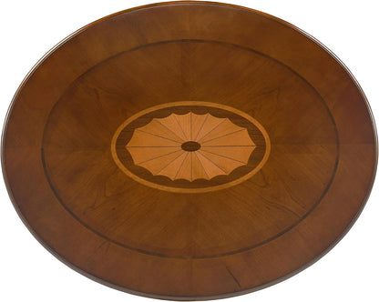 Solid Wood Oval End Table with Drawer and Lower Storage Shelf