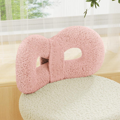Pink Bow Vanity Chair Swivel Upholstered Makeup Chair with Metal Legs