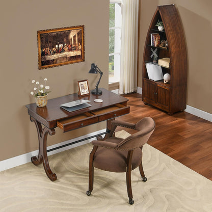 Farmhouse Wood Writing Desk with Drawers Large Rustic Home Office Desk