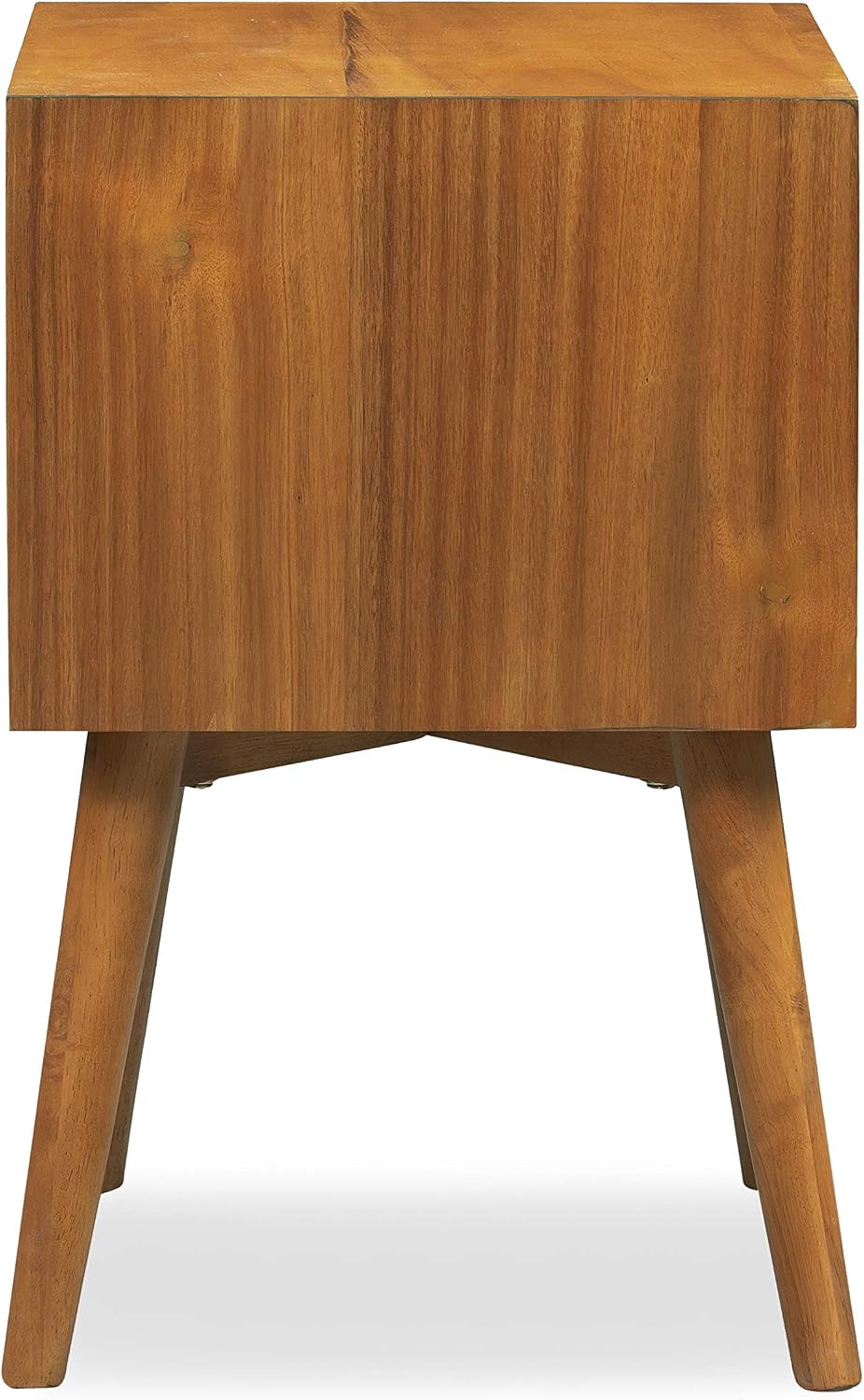 Mid-Century Modern 2-Drawer Nightstand – Acorn Walnut Bedside Table