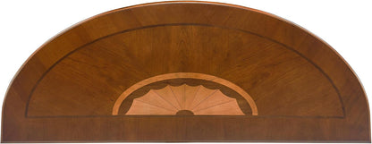 Solid Wood Demi Lune Console Table with Drawer and Storage Shelf