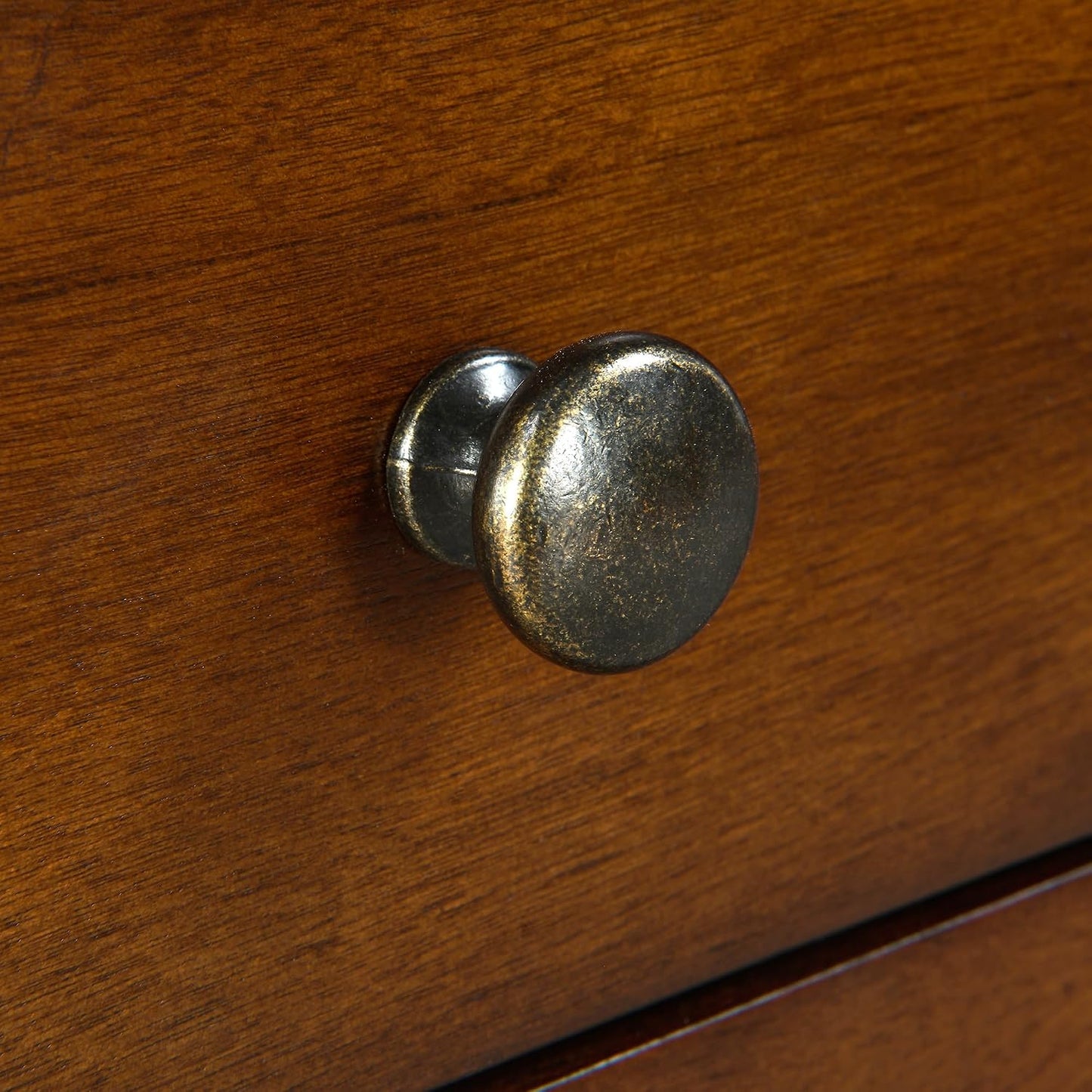 Solid Wood End Table Caramel Brown with Drawer and Storage Shelf Vintage Nightstand