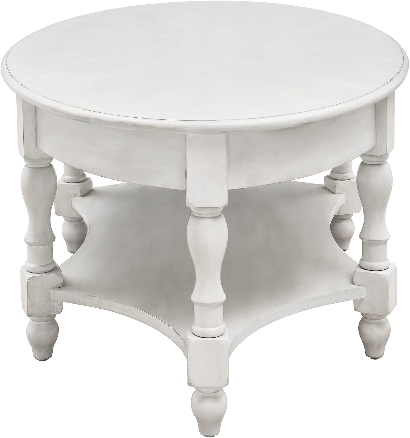 Victorian Oval Solid Wood Coffee Table with Drawer Grey White Storage Table