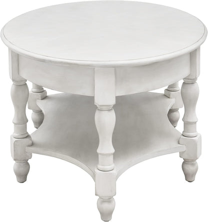Victorian Oval Solid Wood Coffee Table with Drawer Grey White Storage Table