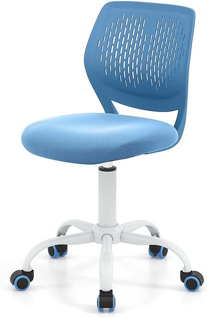Light Green Mesh Desk Chair Armless Adjustable Swivel Rolling Office Chair