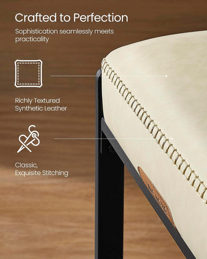 26 Inch Caramel Brown Counter Stool Upholstered Saddle Kitchen Bar Chair