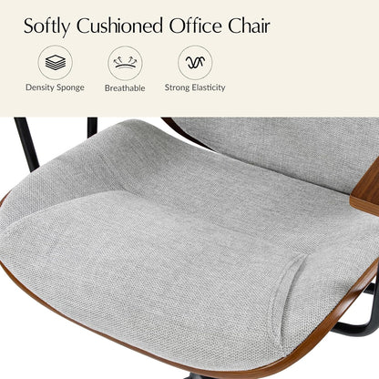 Green Solid Wood Office Chair Adjustable Swivel Mid Century Desk Chair