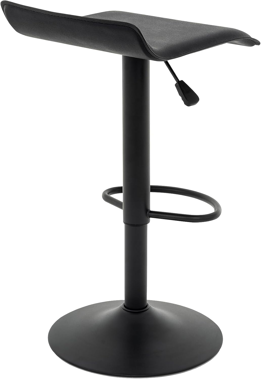 Black Adjustable Bar Stools Set of 2 Modern Swivel Backless Counter Chairs