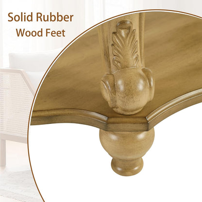 Oval Coffee Table with Storage Victorian Carved Wood 2 Tier Living Room Table