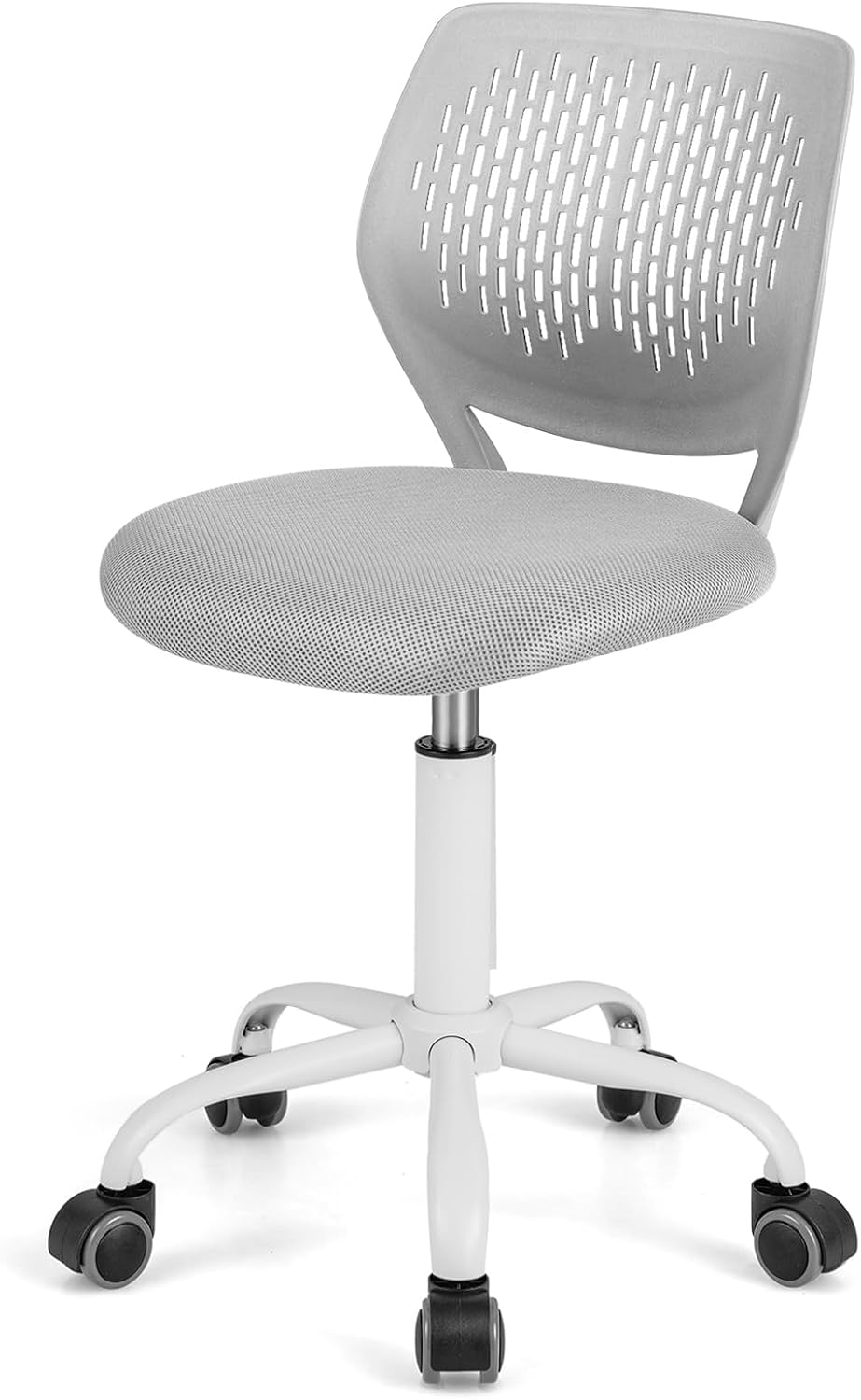 Light Green Mesh Desk Chair Armless Adjustable Swivel Rolling Office Chair