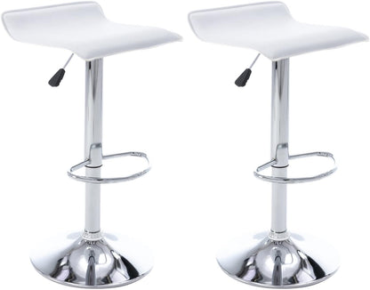 Black Adjustable Bar Stools Set of 2 Modern Swivel Backless Counter Chairs