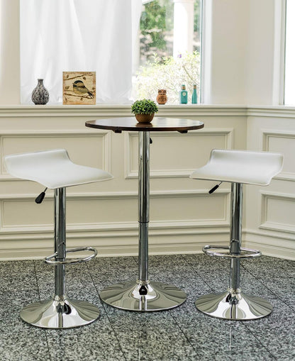Black Adjustable Bar Stools Set of 2 Modern Swivel Backless Counter Chairs