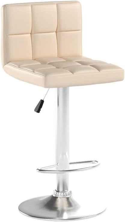 Black Swivel Bar Stools Set of 2 Adjustable Upholstered Kitchen Chairs