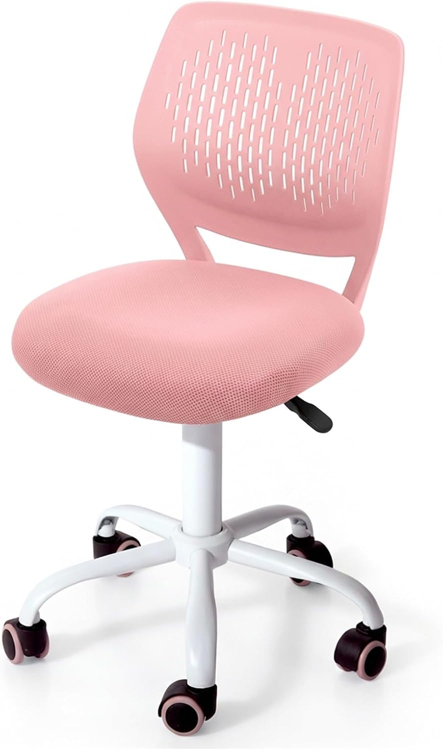 Light Green Mesh Desk Chair Armless Adjustable Swivel Rolling Office Chair