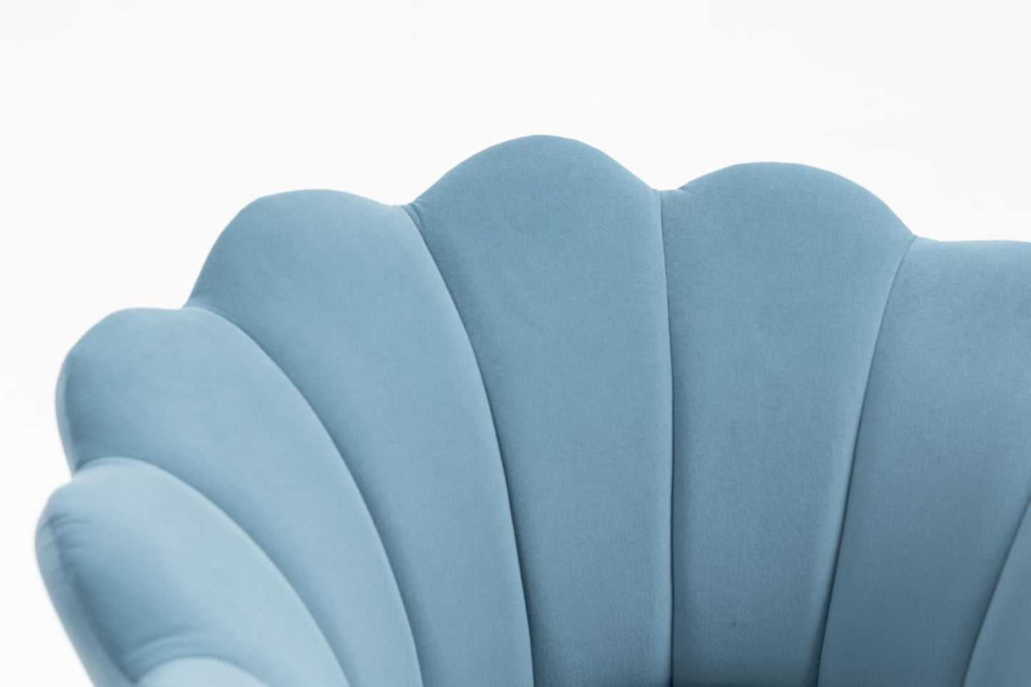 Blue Velvet Office Chair Adjustable Swivel Vanity Chair with Gold Base