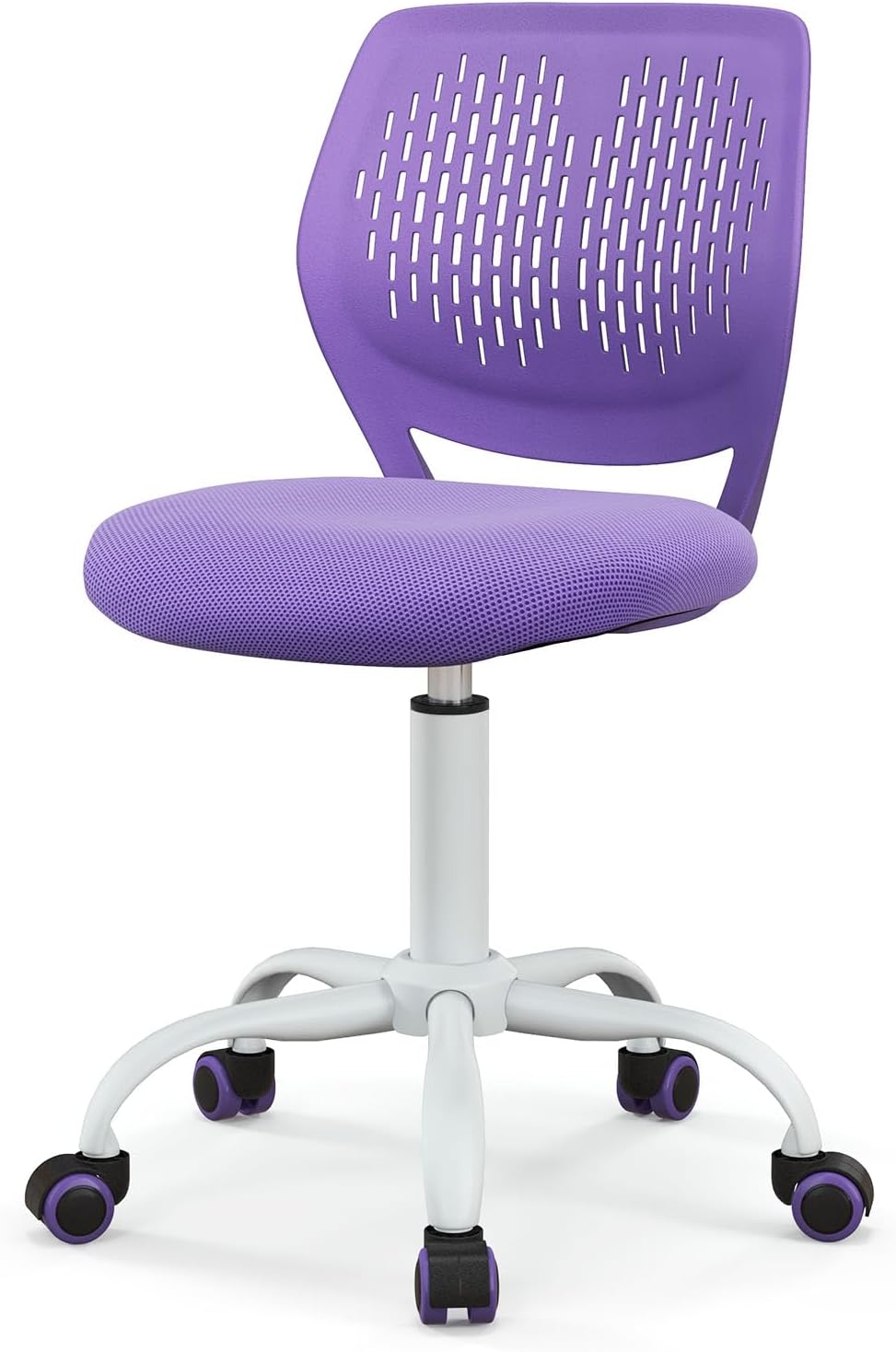 Light Green Mesh Desk Chair Armless Adjustable Swivel Rolling Office Chair