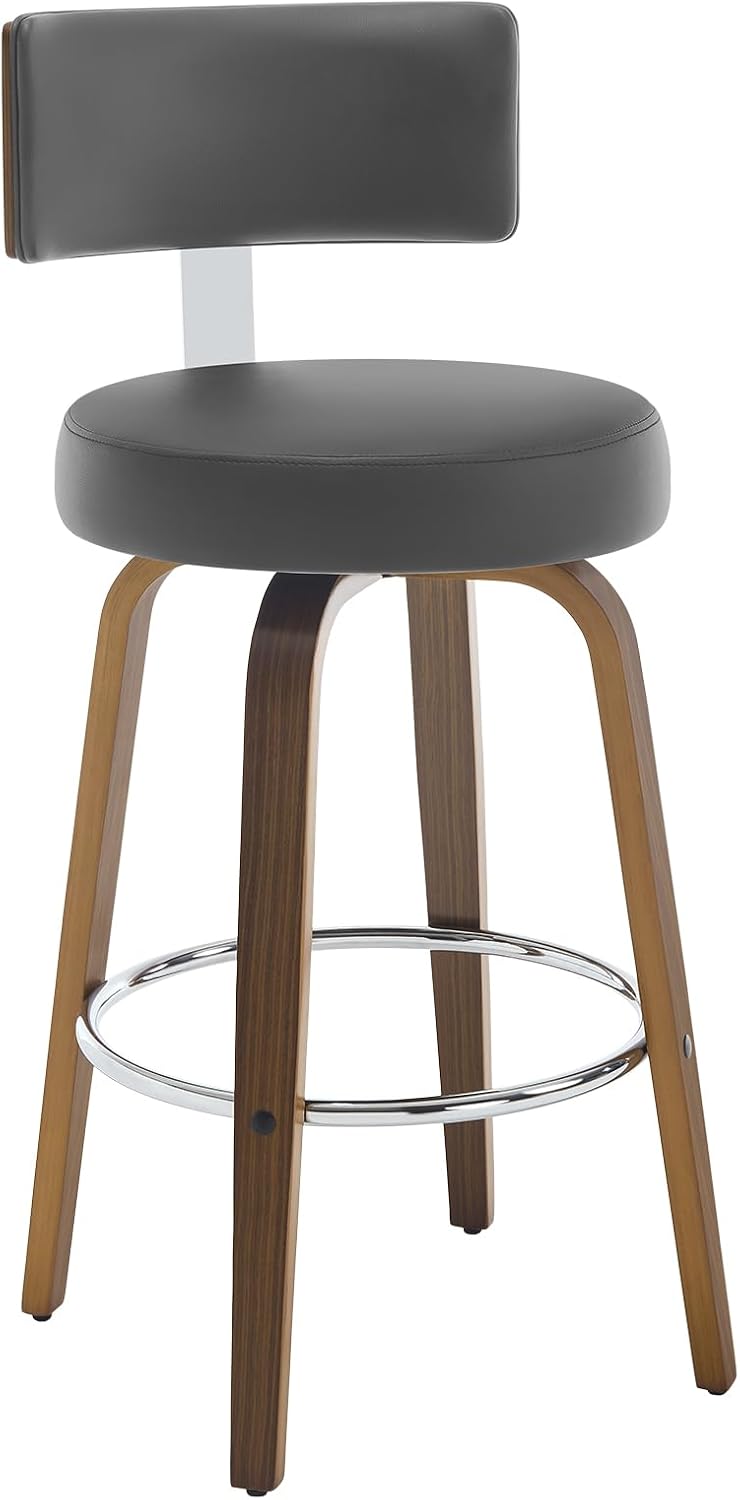 White Swivel Counter Stools Set of 2 Walnut Kitchen Island Chairs