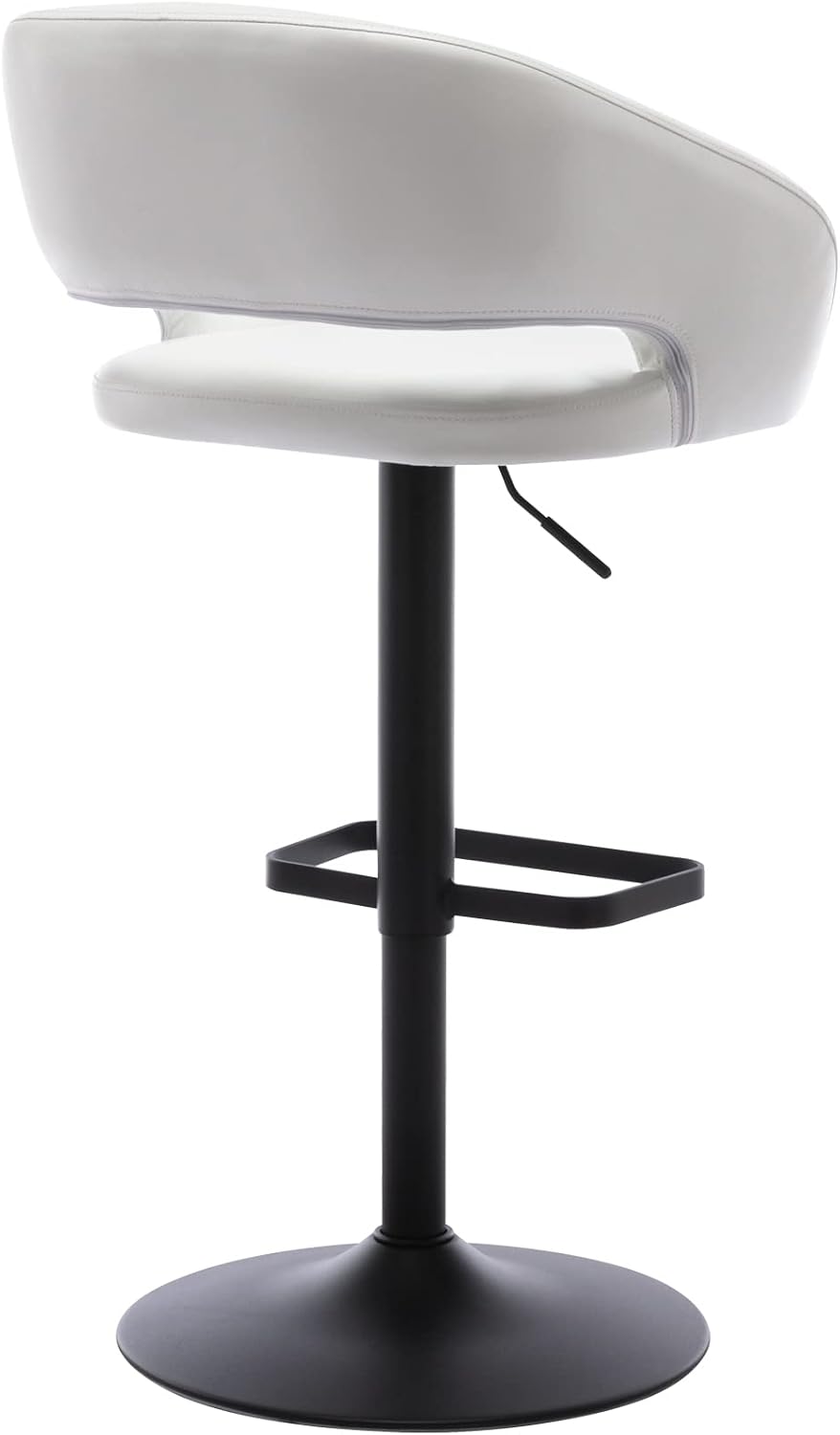 Black Adjustable Swivel Bar Stool Modern Faux Leather Counter Height Chair