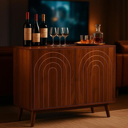 Accent Cabinet with Carving Lines