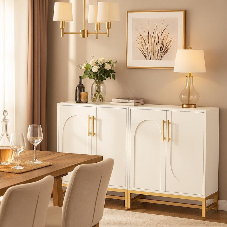 Modern White Sideboard Buffet Cabinet