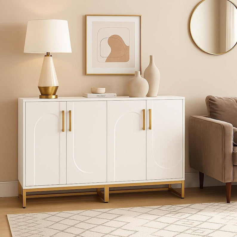 Modern White Sideboard Buffet Cabinet