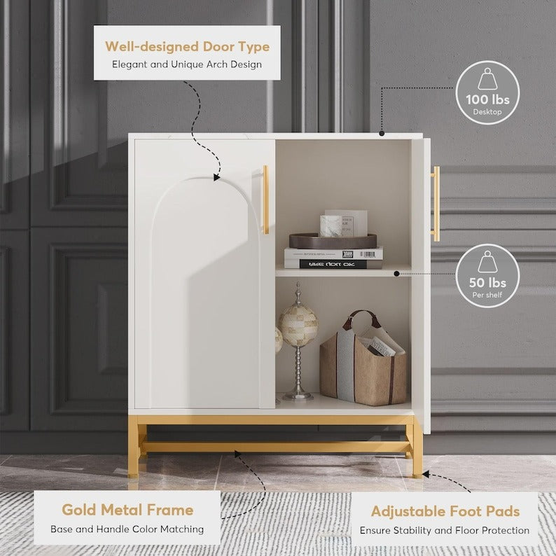 Modern White Sideboard Buffet Cabinet