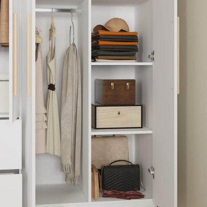 Modern White Wardrobe Closet with drawers