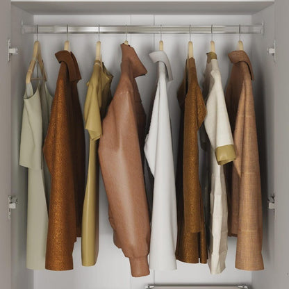 White Wardrobe Closet with 2 Drawers