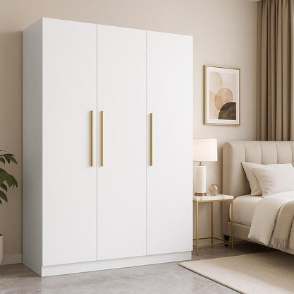 Modern White 3-Door Wardrobe Closet