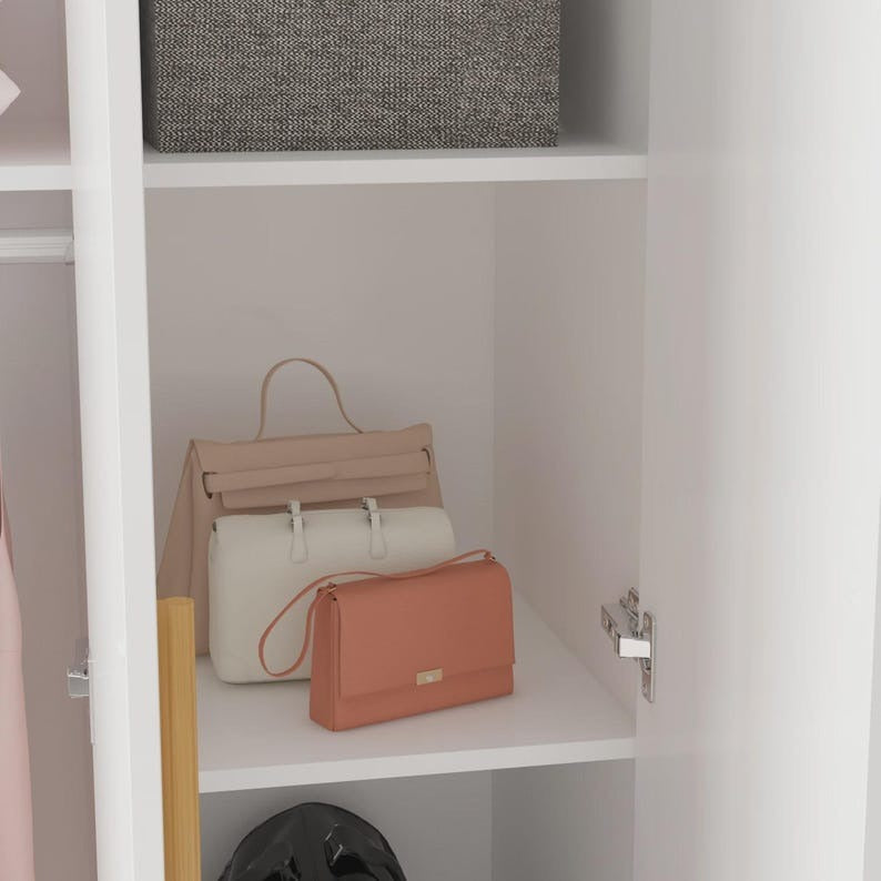 Modern White 3-Door Wardrobe Closet