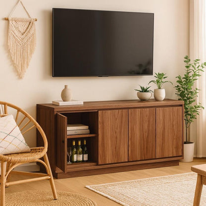 Walnut TV Stand 68” Wide