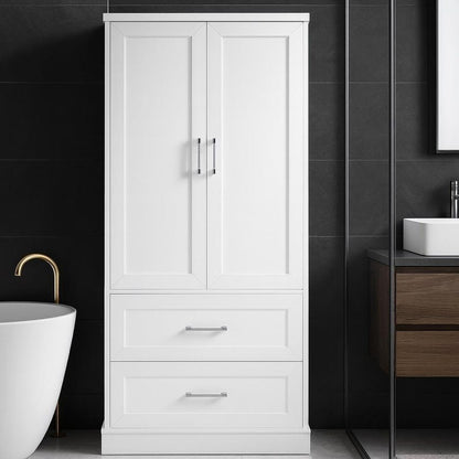 Tall White Bathroom Storage Cabinet