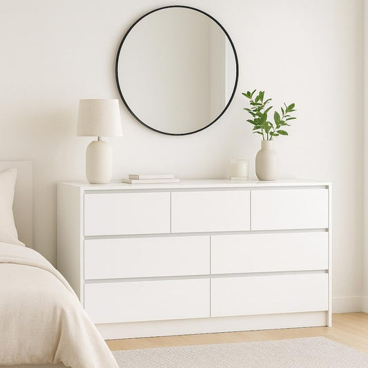 Modern 7-Drawer Dresser with High Gloss Front