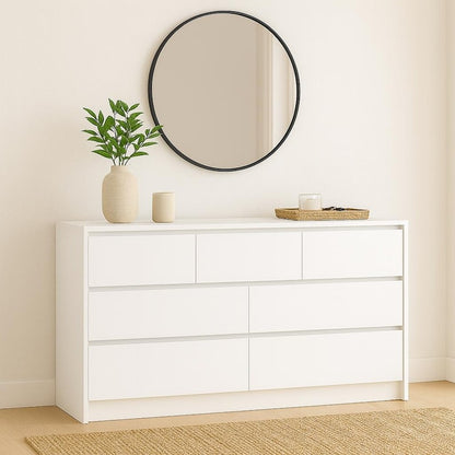 Modern 7-Drawer Dresser with High Gloss Front