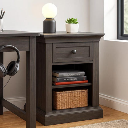 Nightstand with Drawer & Adjustable Shelf
