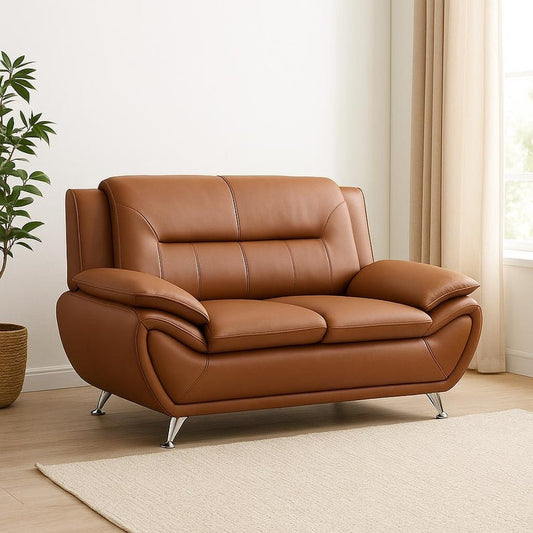 Faux Leather Living Room Loveseat