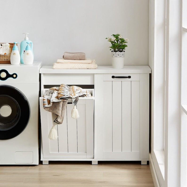White Garbage Bin Cabinet