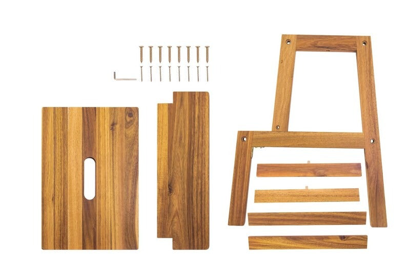 Acacia Wood Two-Step wooden stool